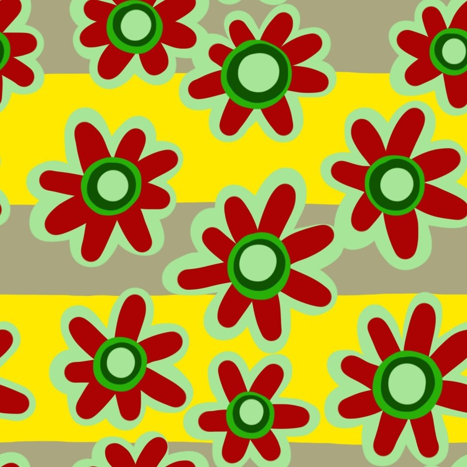 wallpaper with abstract daisies