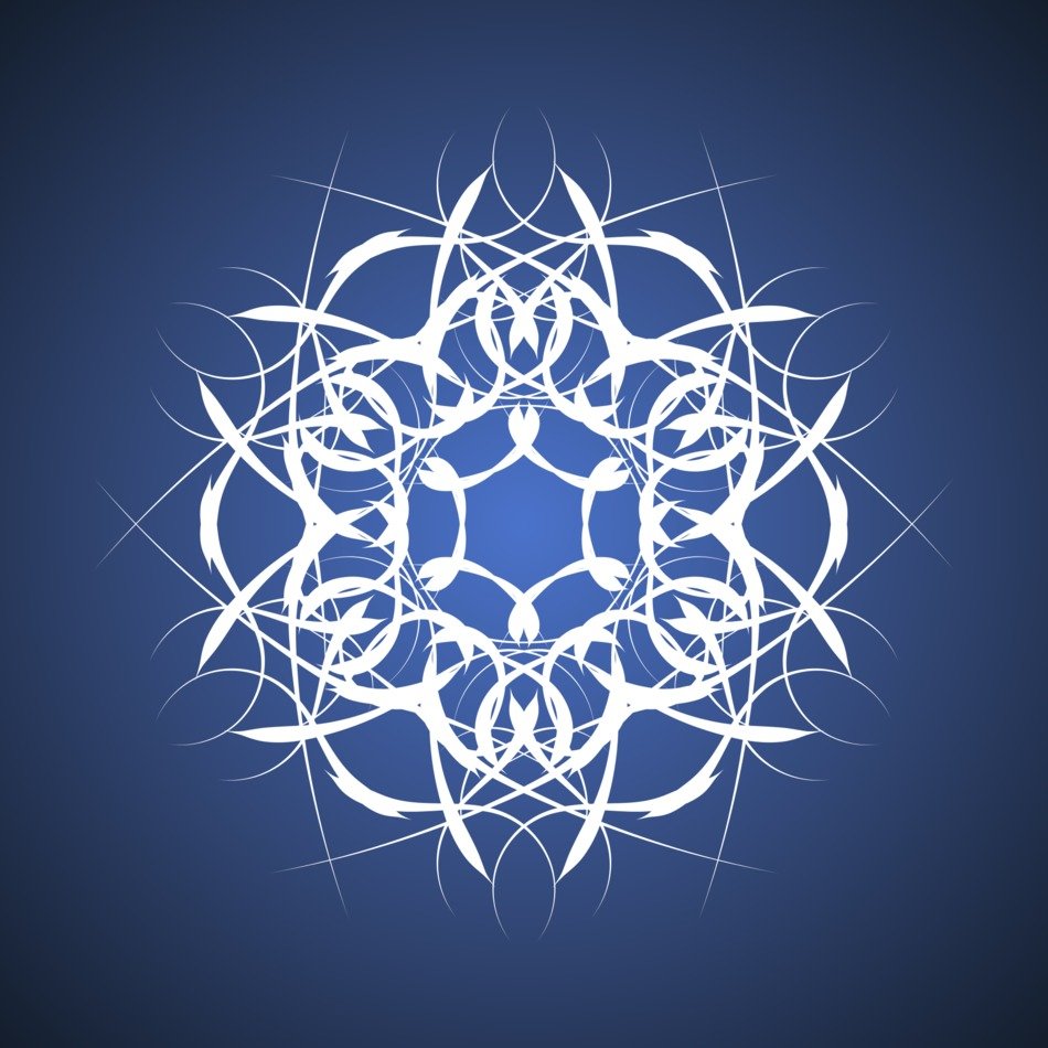 digital snowflake on the blue background