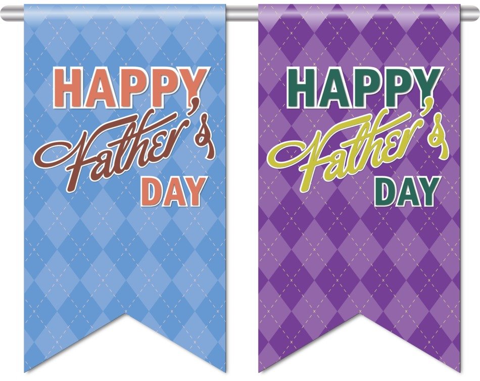 blue and purple flags on Father's Day