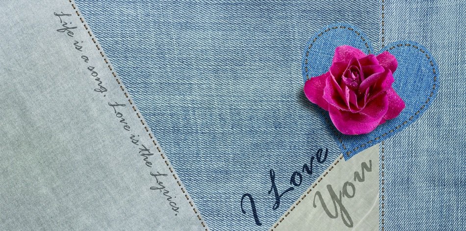 purple flower on denim