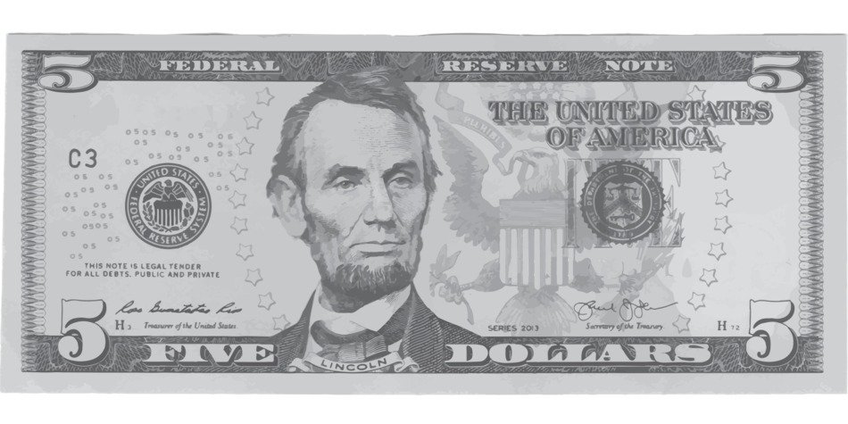 Dollar Five Money Lincoln
