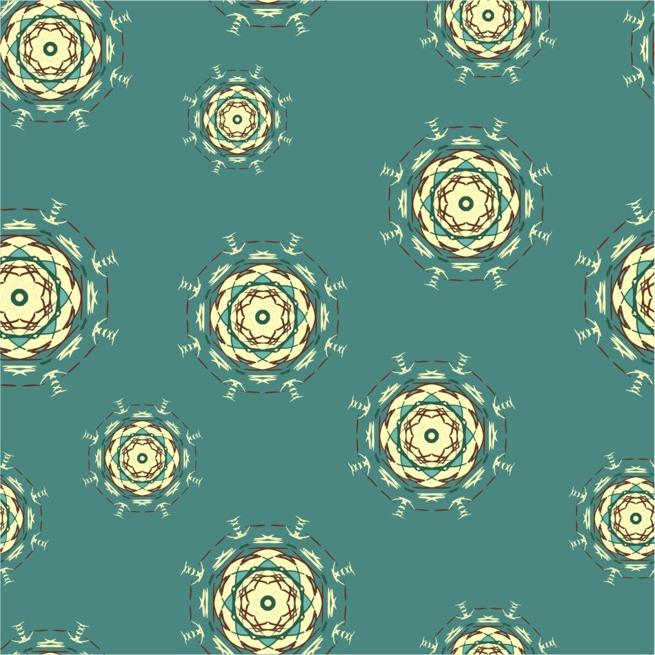 mandala flowers on the green background