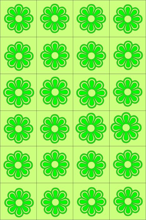 Pattern Flowers Yellow Green