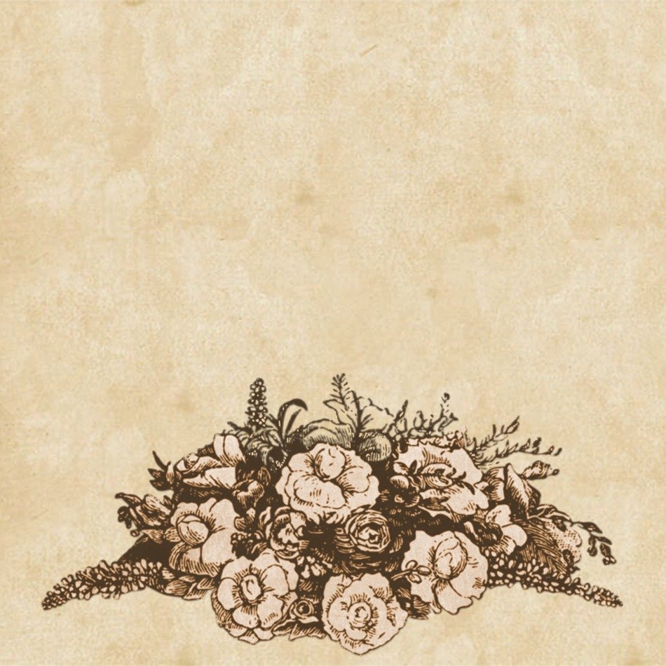 drawing of flower bouquet with vintage effect