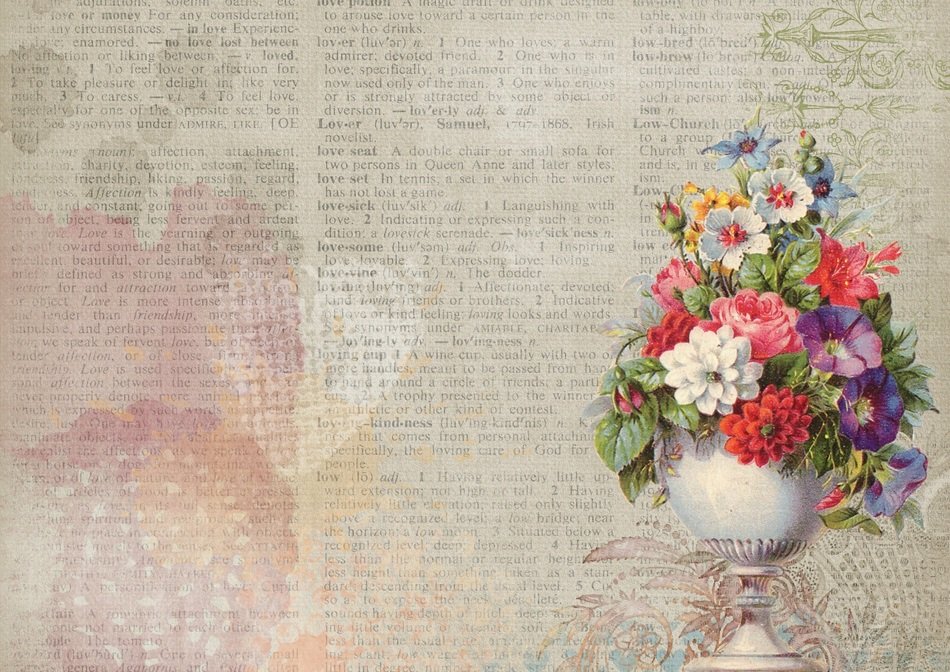 Background Vintage Bouquet Pot