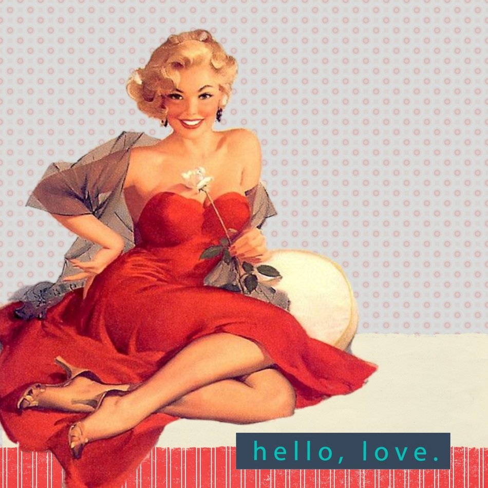 Retro Collage Girl Pin Up Sexy