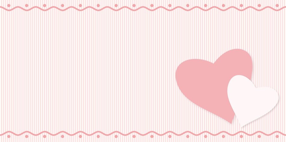 hearts on a pink background with an ornament