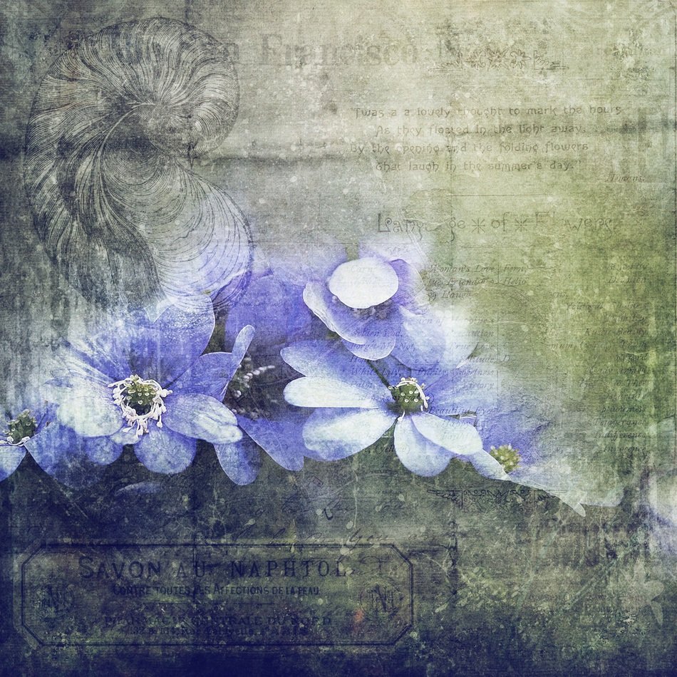 Scrapbook Texture Flowers Green