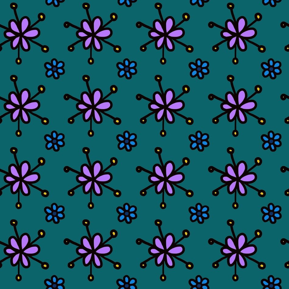 green background with floral pattern