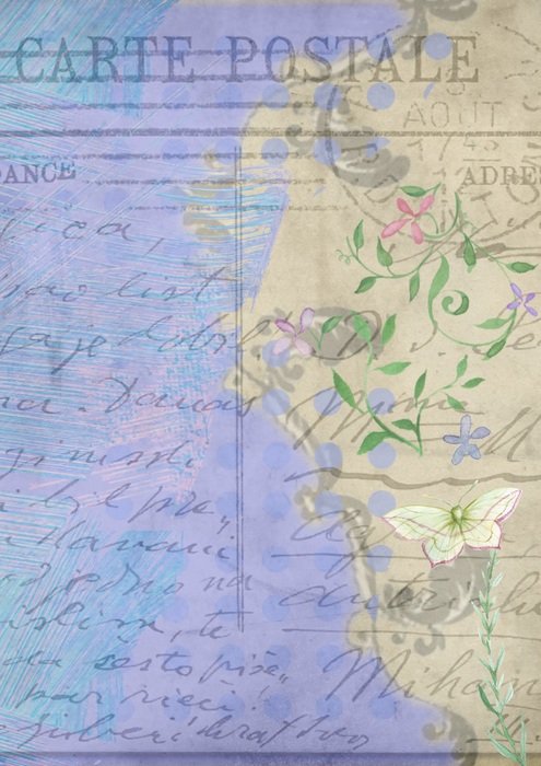 Background Vintage Postal Blue