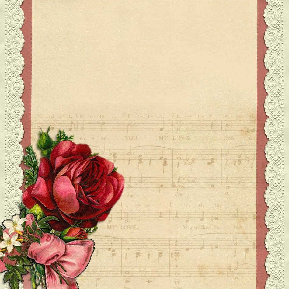 Background Lace Rose Tag Music