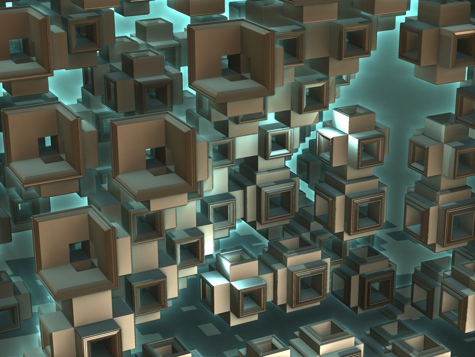 Background Cubic Square Blocks
