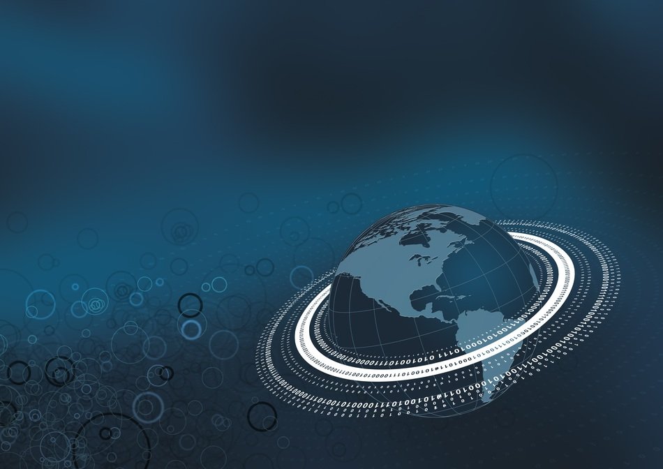 computing background with earth globe