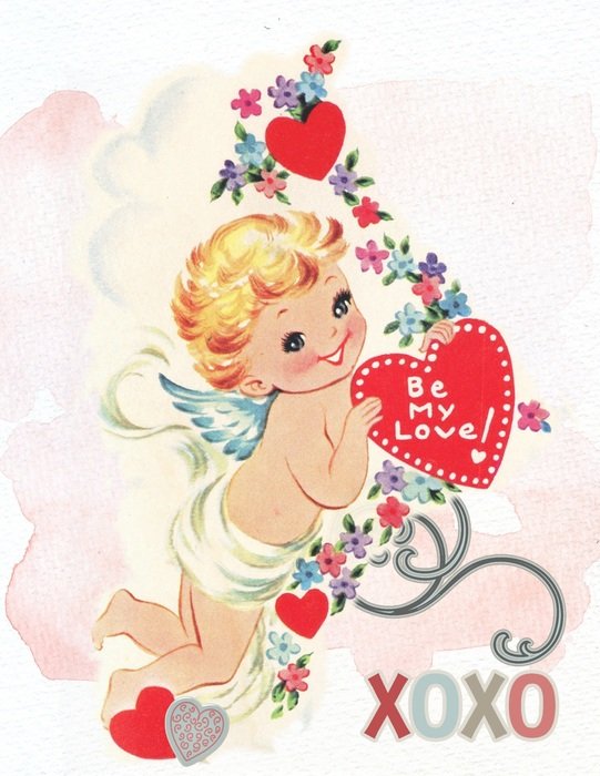 Valentine Cherub Love Vintage