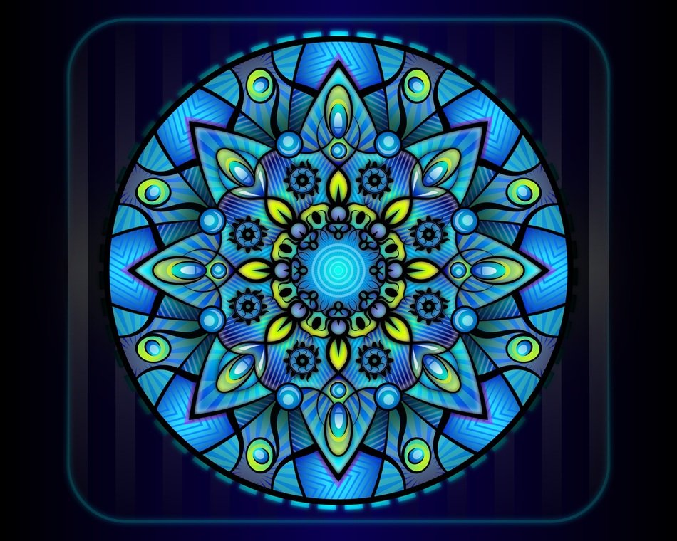 Mandala Blue Abstract Circle