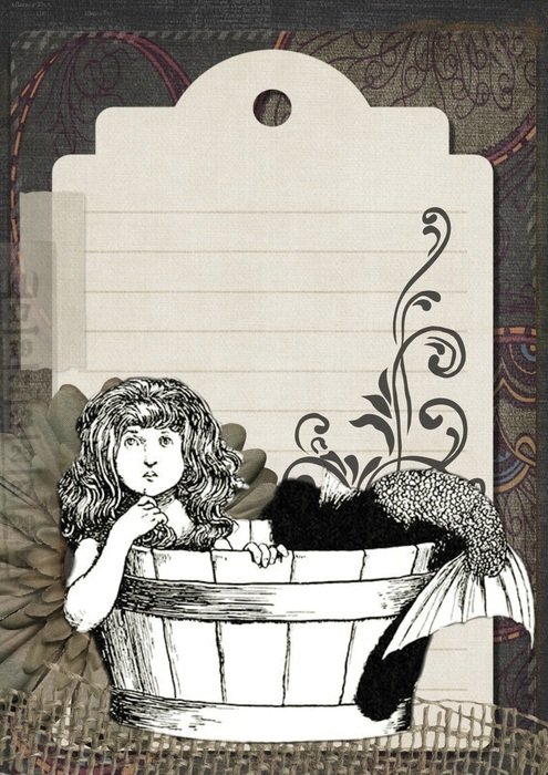 Vintage Mermaid Girl Cute