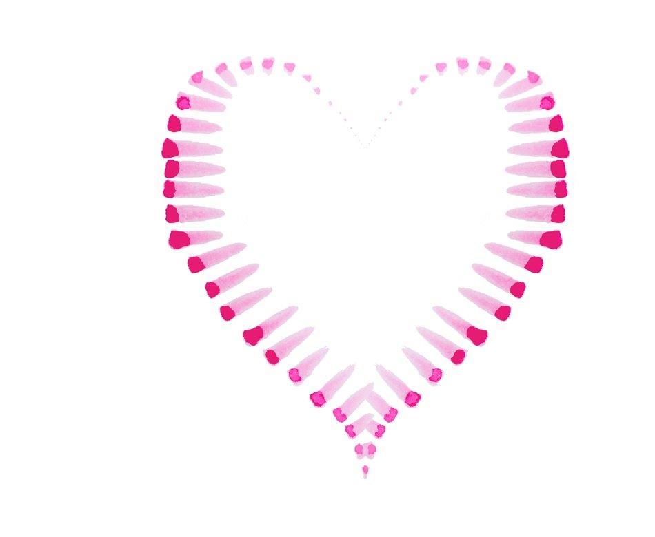 heart painted with watercolors