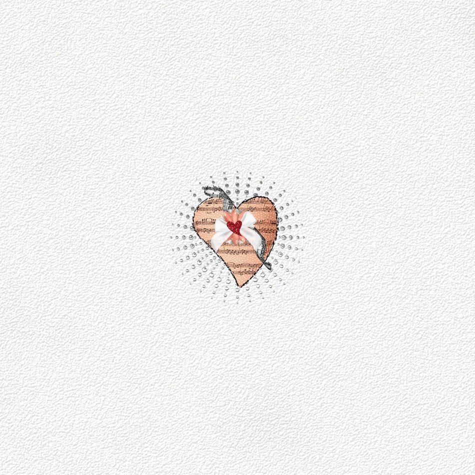 white wallpaper with a heart