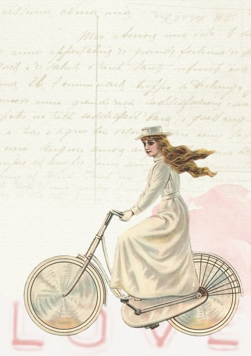Vintage Girl Bicycle Decoration
