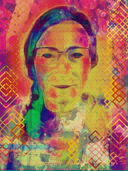 Glasses Woman Texture Portrait