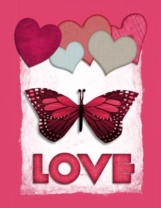 Valentine Butterfly Love Heart