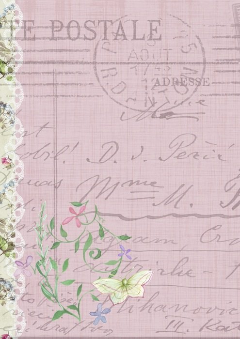 Background Vintage Postal Pink