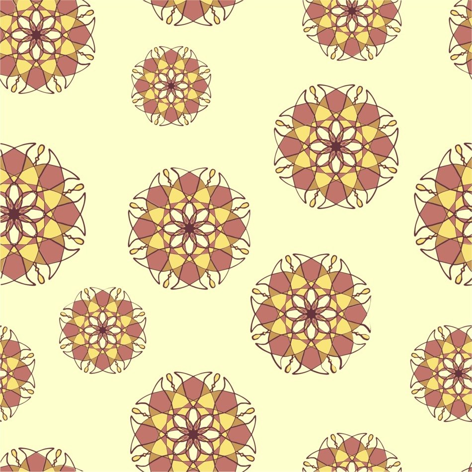 yellow background with mandala flowers