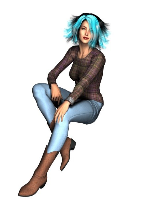 Sweater Jacket Jean Skirt Woman