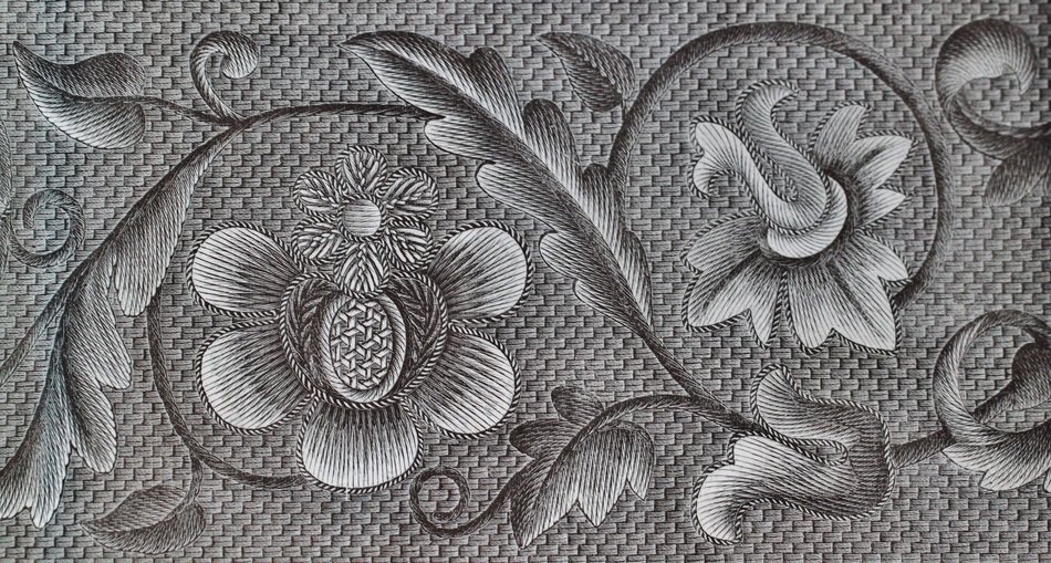 engraved flowers wallpaper