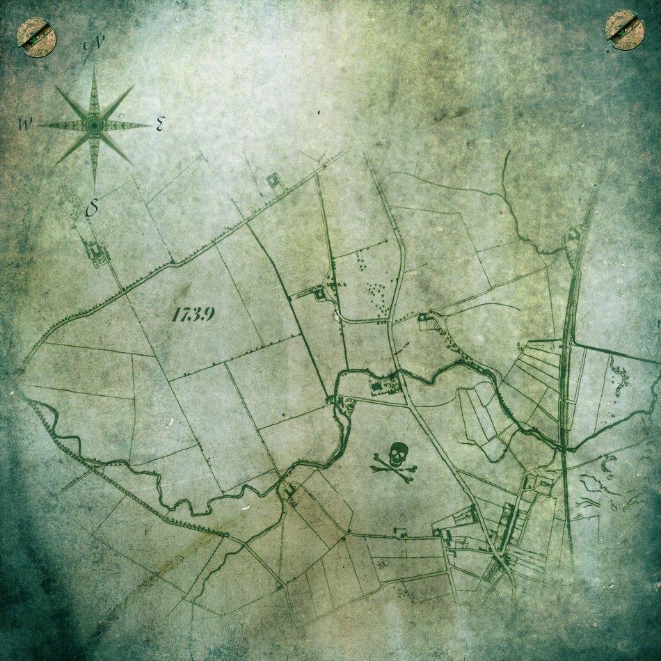 clipart of map on the vintage surface