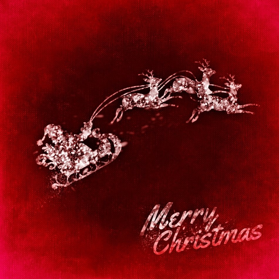 inscription and christmas pattern on red background