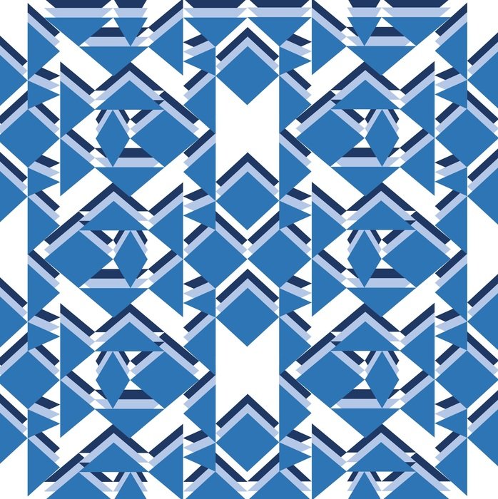 Geometric Pattern Blue Shades