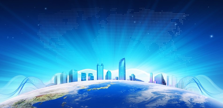 skyscrapers on the earth surface