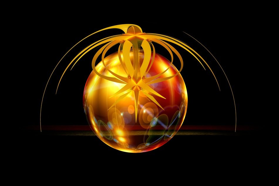 ball with star on black background
