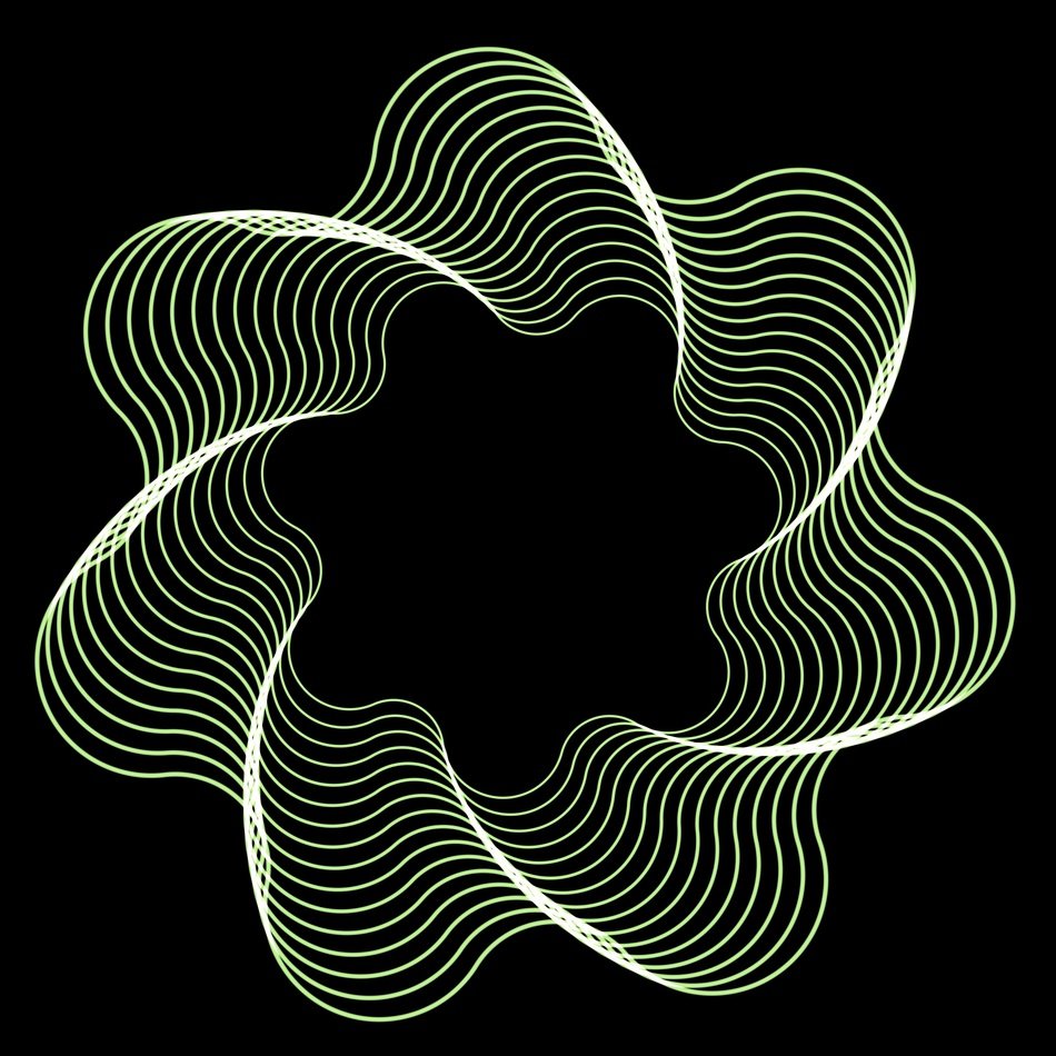 green spiral on black background
