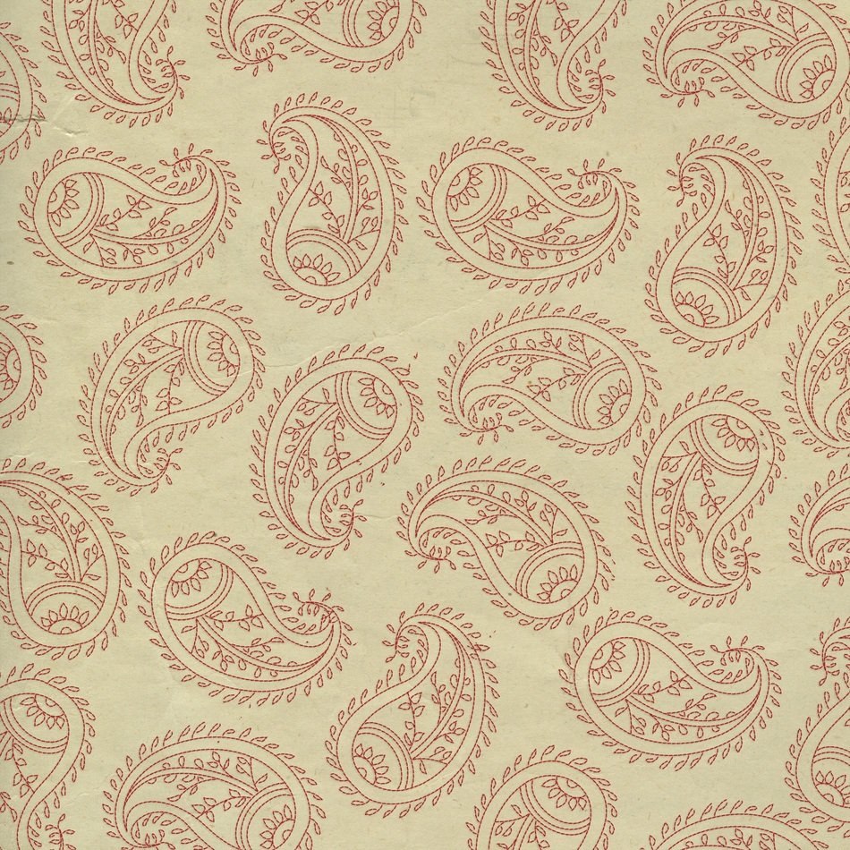 Paisley Design Beige Burgundy