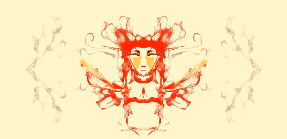 Illustration Symmetry Japan Red