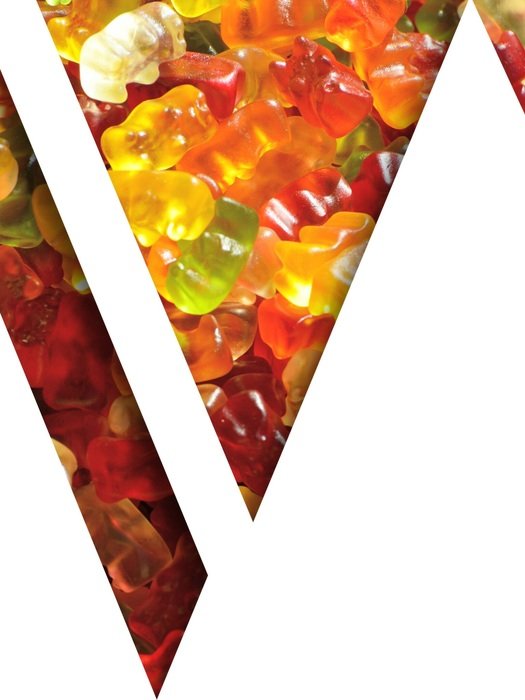 chewy candy in an abstract illustration