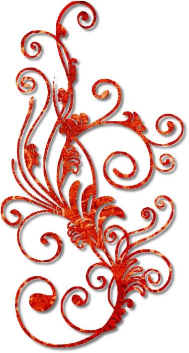 Swirl Red Flourish Pattern