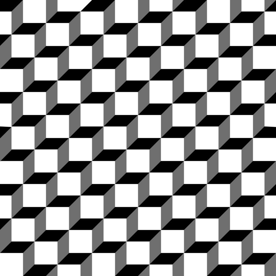 Pattern Cube 3D Design Black