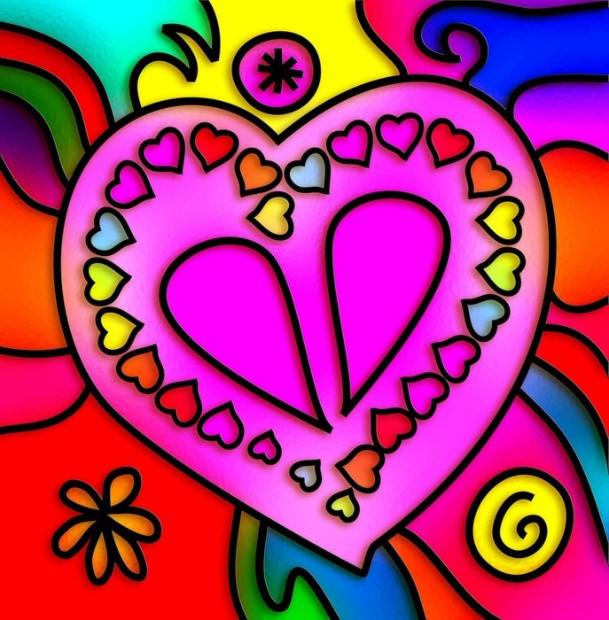 Modern Art Heart Love Romance