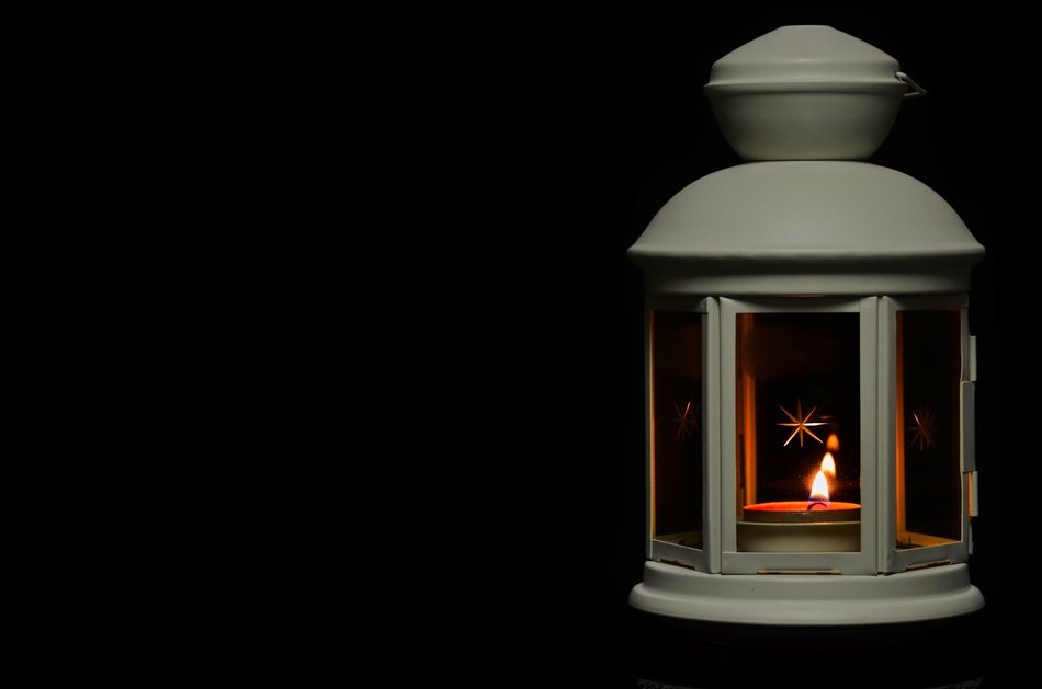 Black Background Lantern Candle