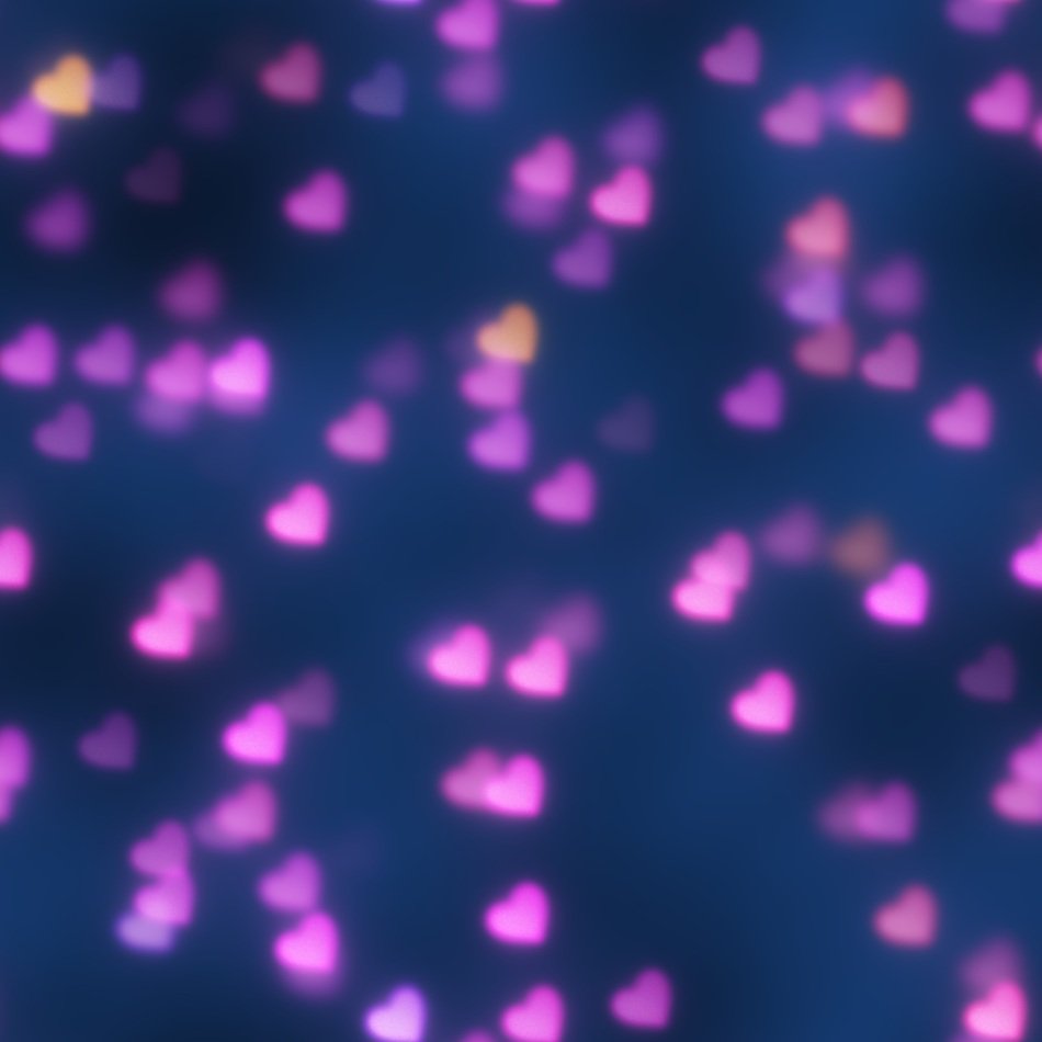 Hearts Bokeh Light Purple