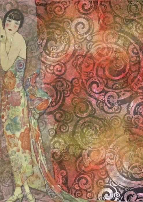 Vintage Background Lady Woman