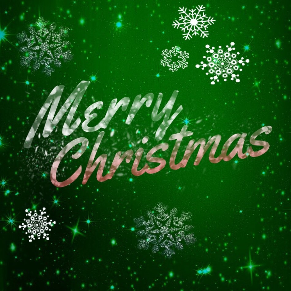 green background with Christmas motif