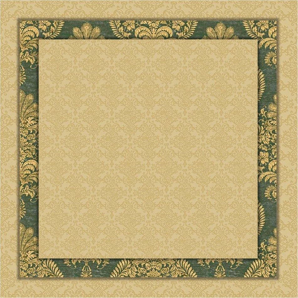 gold background with green frame
