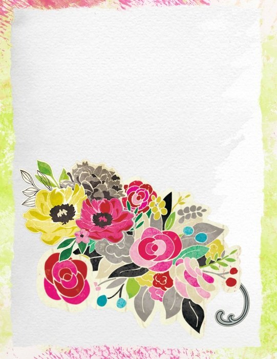 clipart of blank with the image of beautiful bouquet