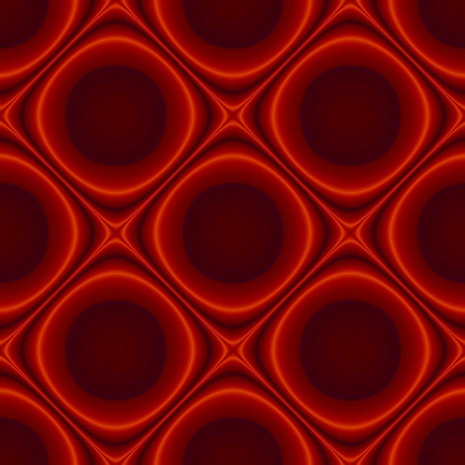 red background with geometric pattern