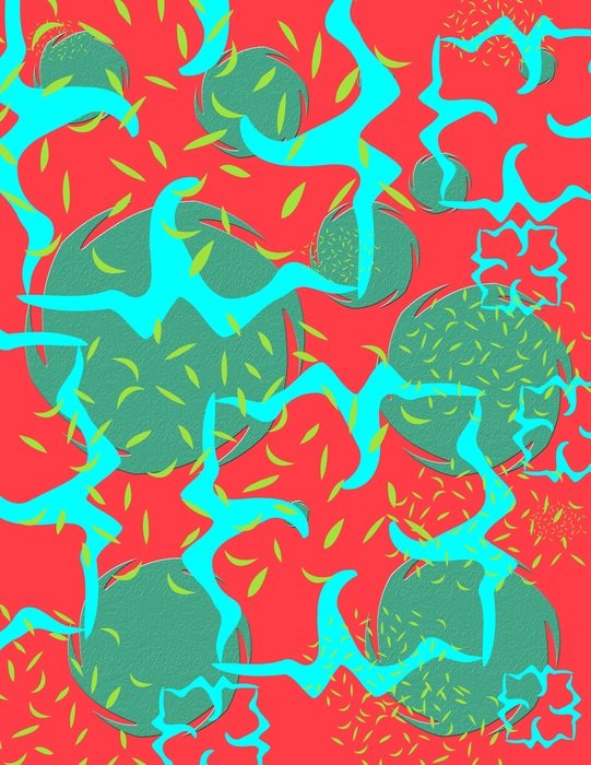 Abstract Orange Red Green Blue