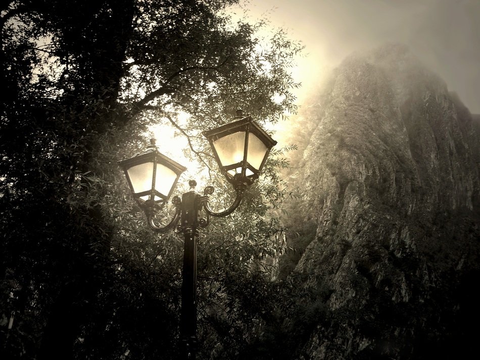 Wallpaper Mist Light Night Sky